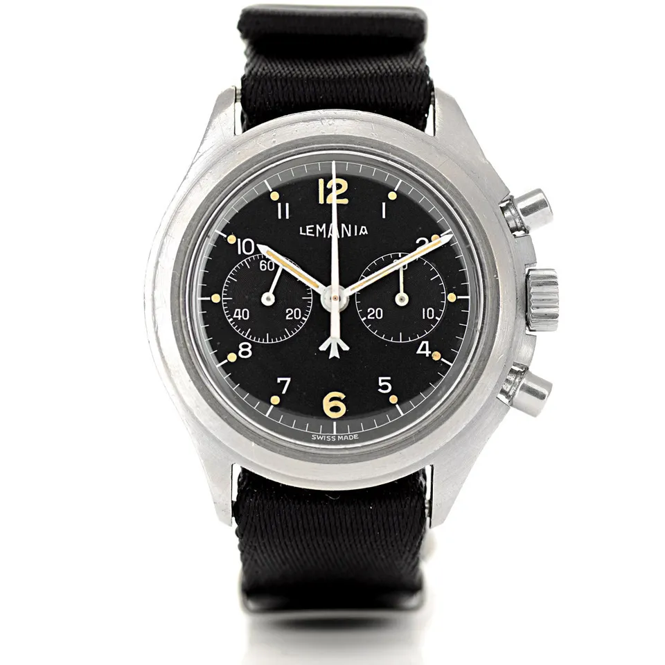 Lemania 818 Cronografo orologio militare 1975 due pulsanti