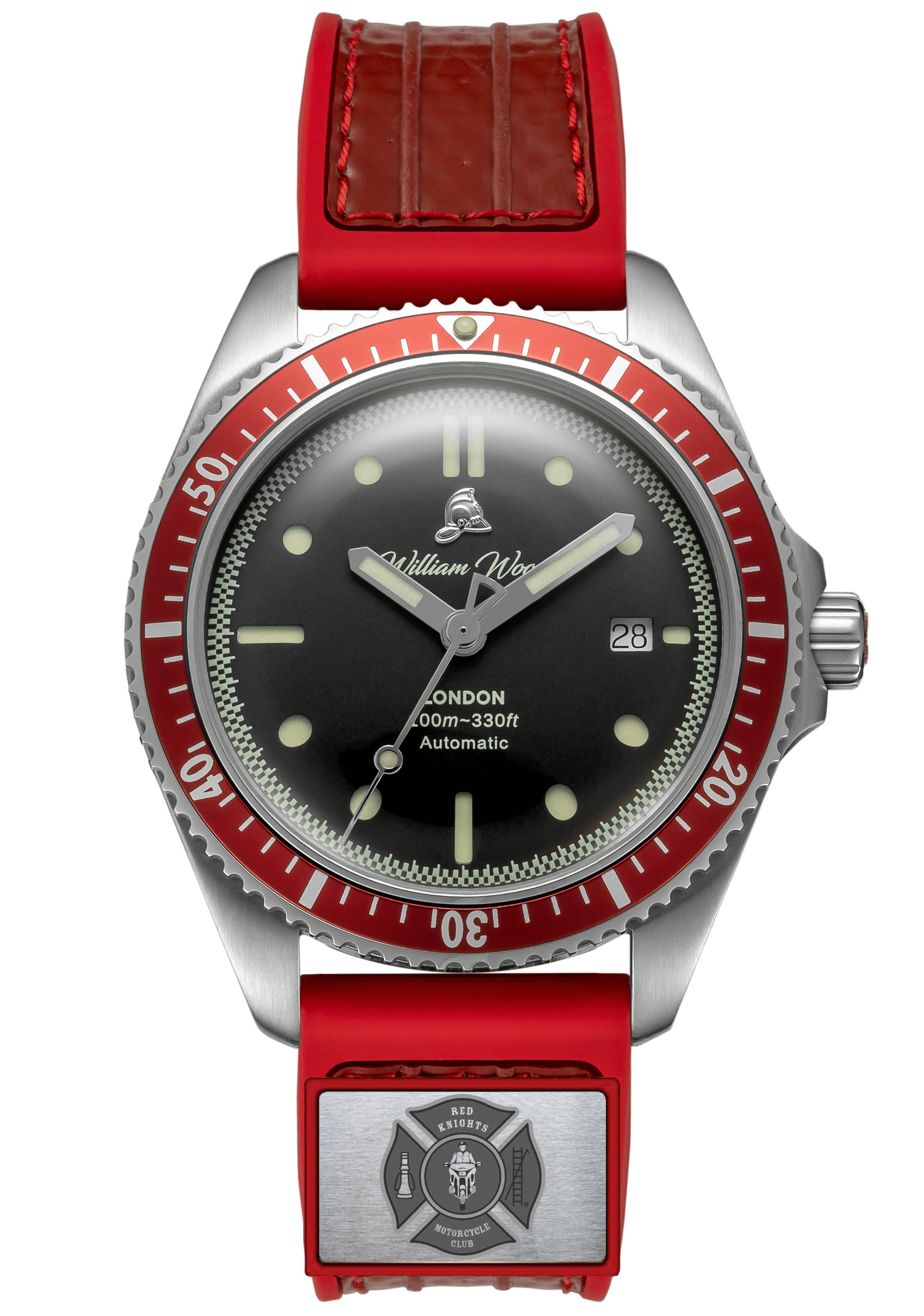 William Wood Red Knights Orologio Acciaio Red Fire Hose
