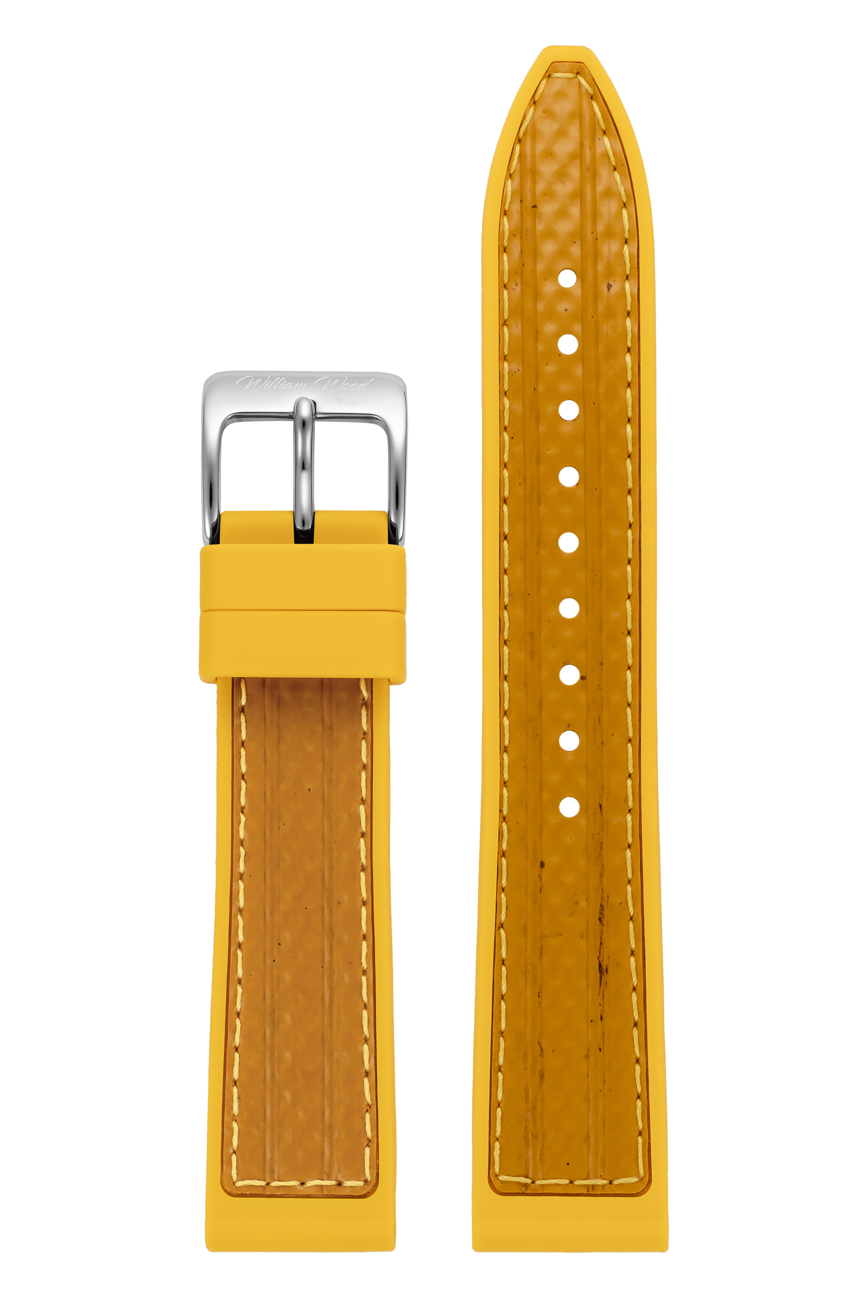 William Wood Straps Cinturino Giallo Silicone 20mm Fibbia Argento