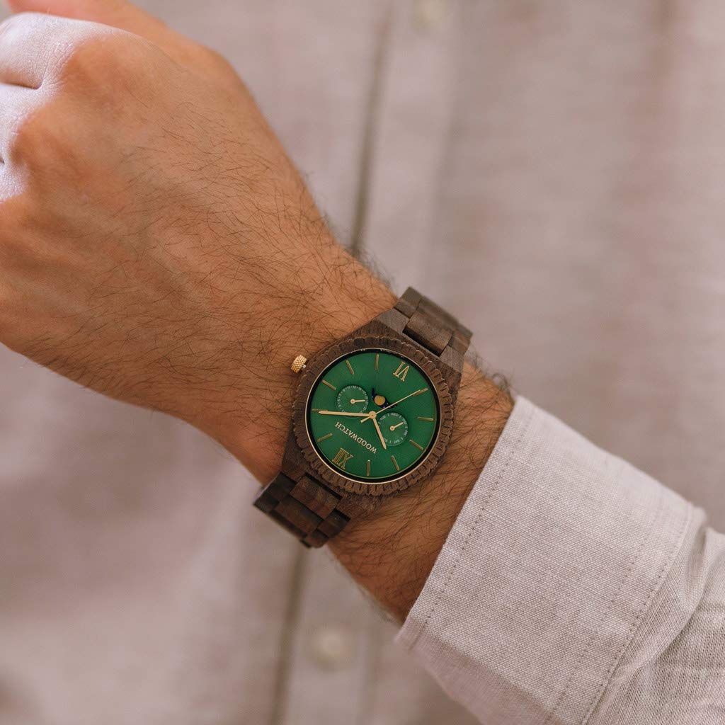 WoodWatch Classic Emerald Jungle orologio legno uomo verde