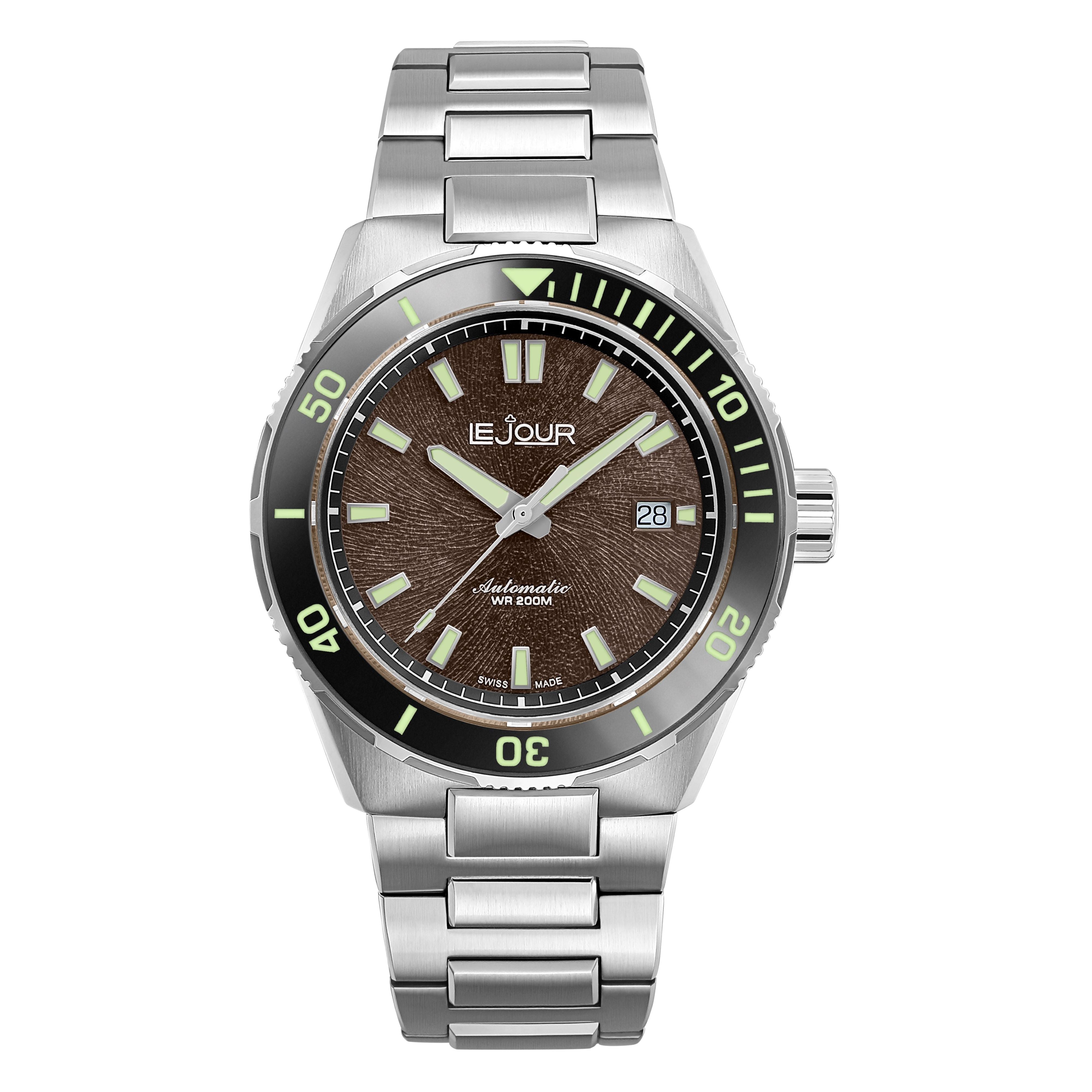 LeJour Coral Diver LJ-CD-005 orologio marrone 42mm