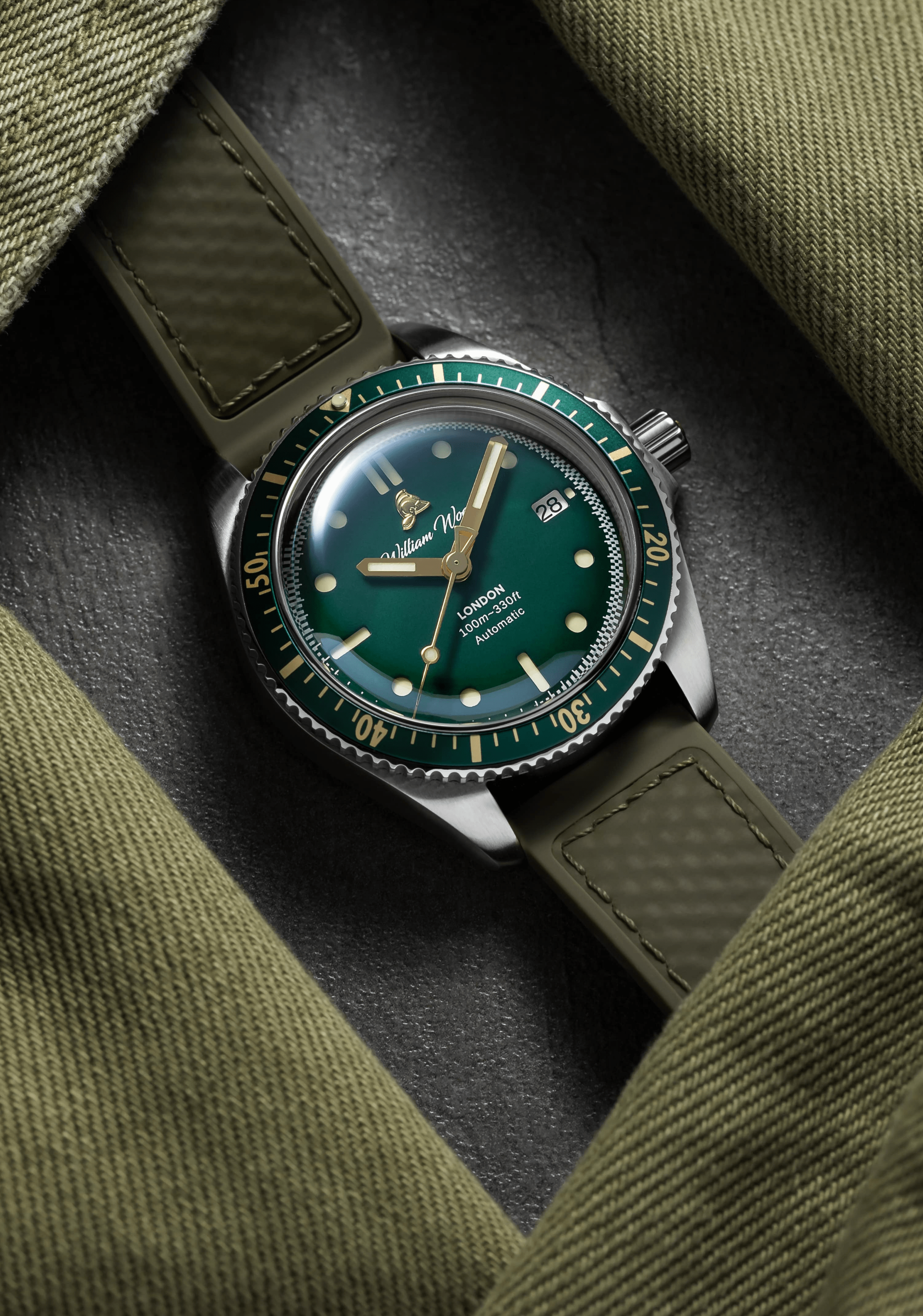 William Wood Valiant The Green Watch orologio verde automatico