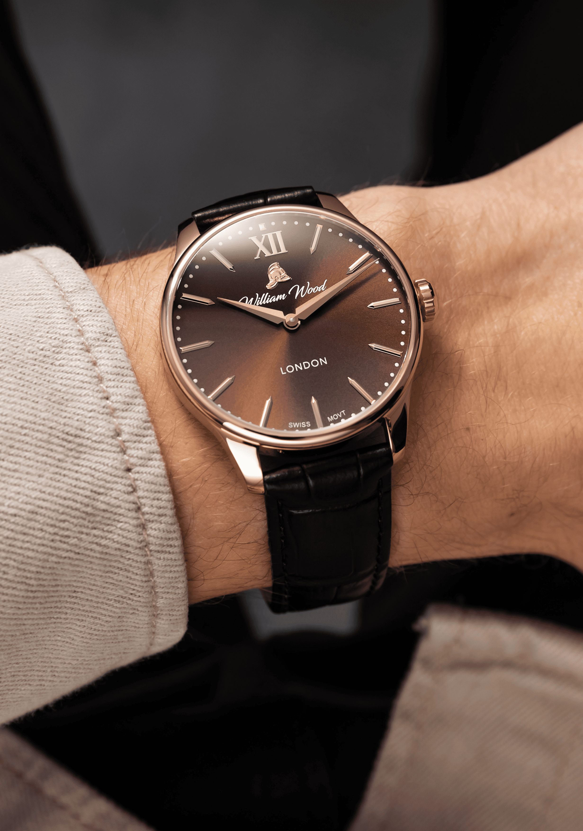 William Wood Chivalrous Chocolate orologio quarzo 41mm marrone