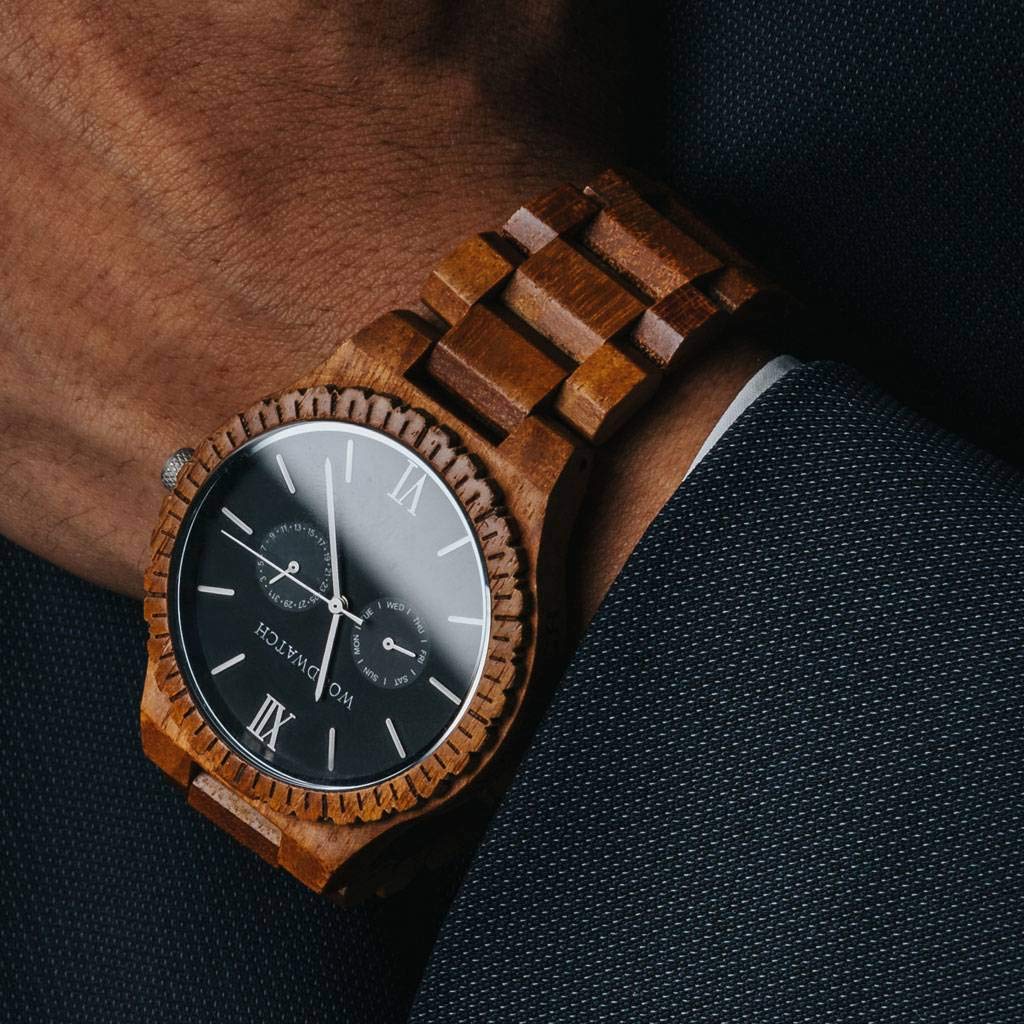 Woodwatch Classic Midnight Black orologio legno 47 mm