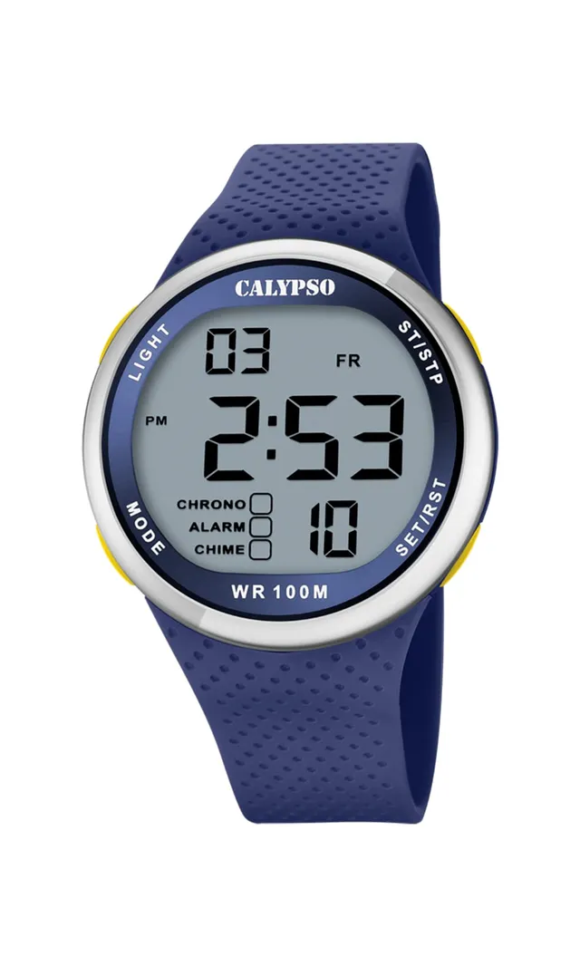 Calypso Urban Digital Orologio Uomo Blu Dual Time 10 Bar