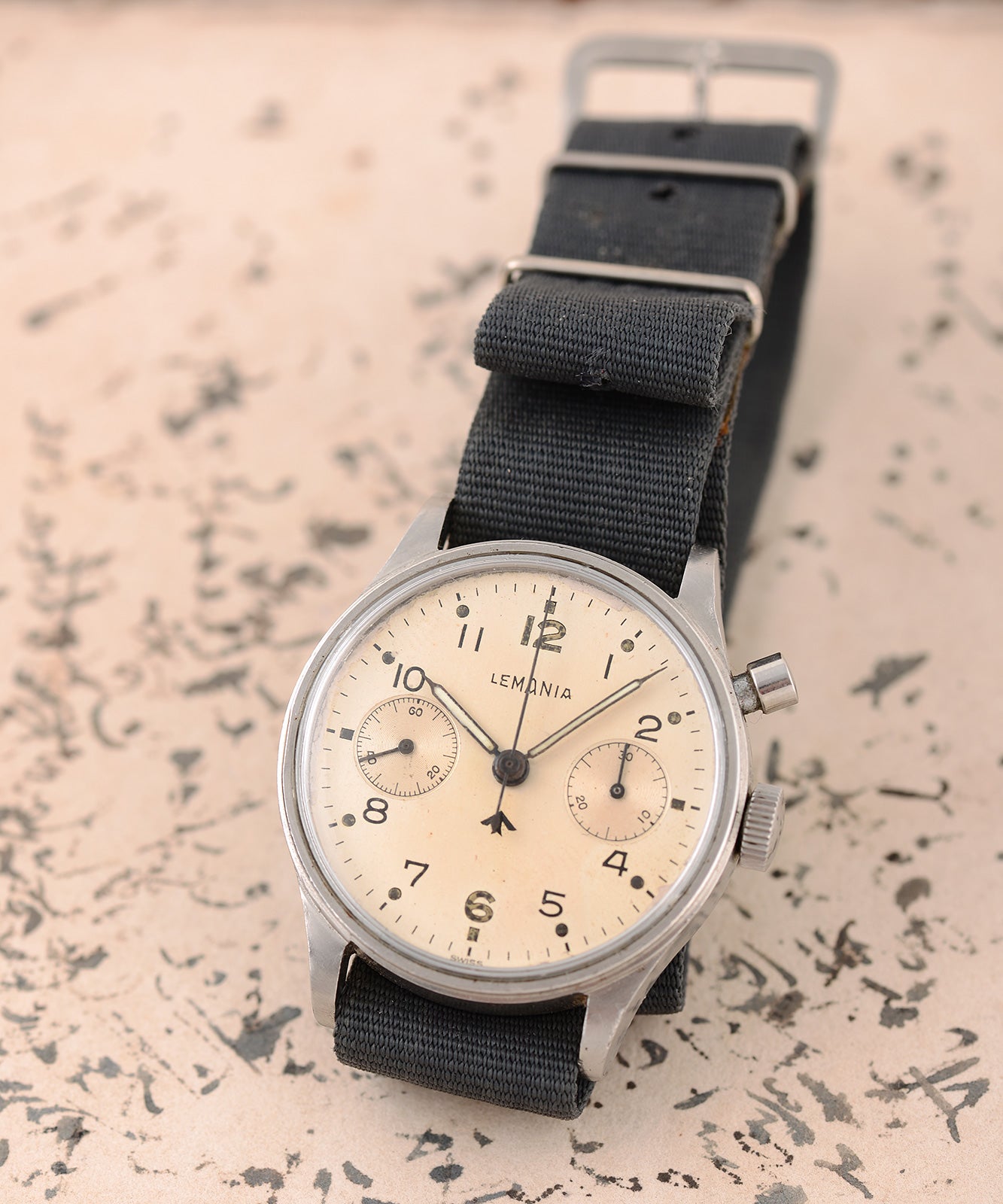 Lemania 6B/551 1953 orologio cronografo RAF 38mm