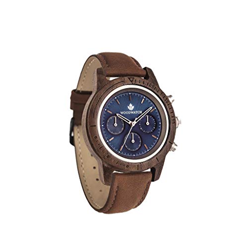 WoodWatch Classic Sapphire Silver Pecan orologio uomo legno