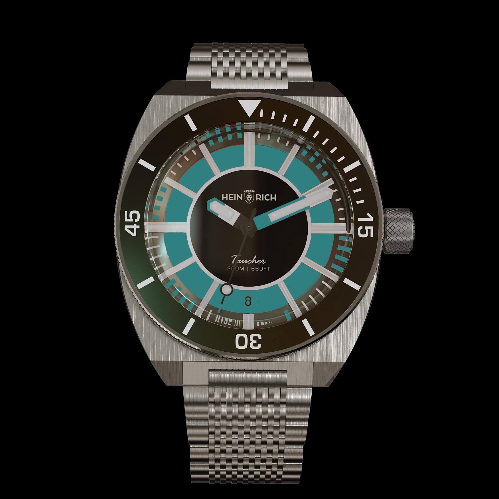 Heinrich Taucher Sport orologio turchese acciaio bracciale