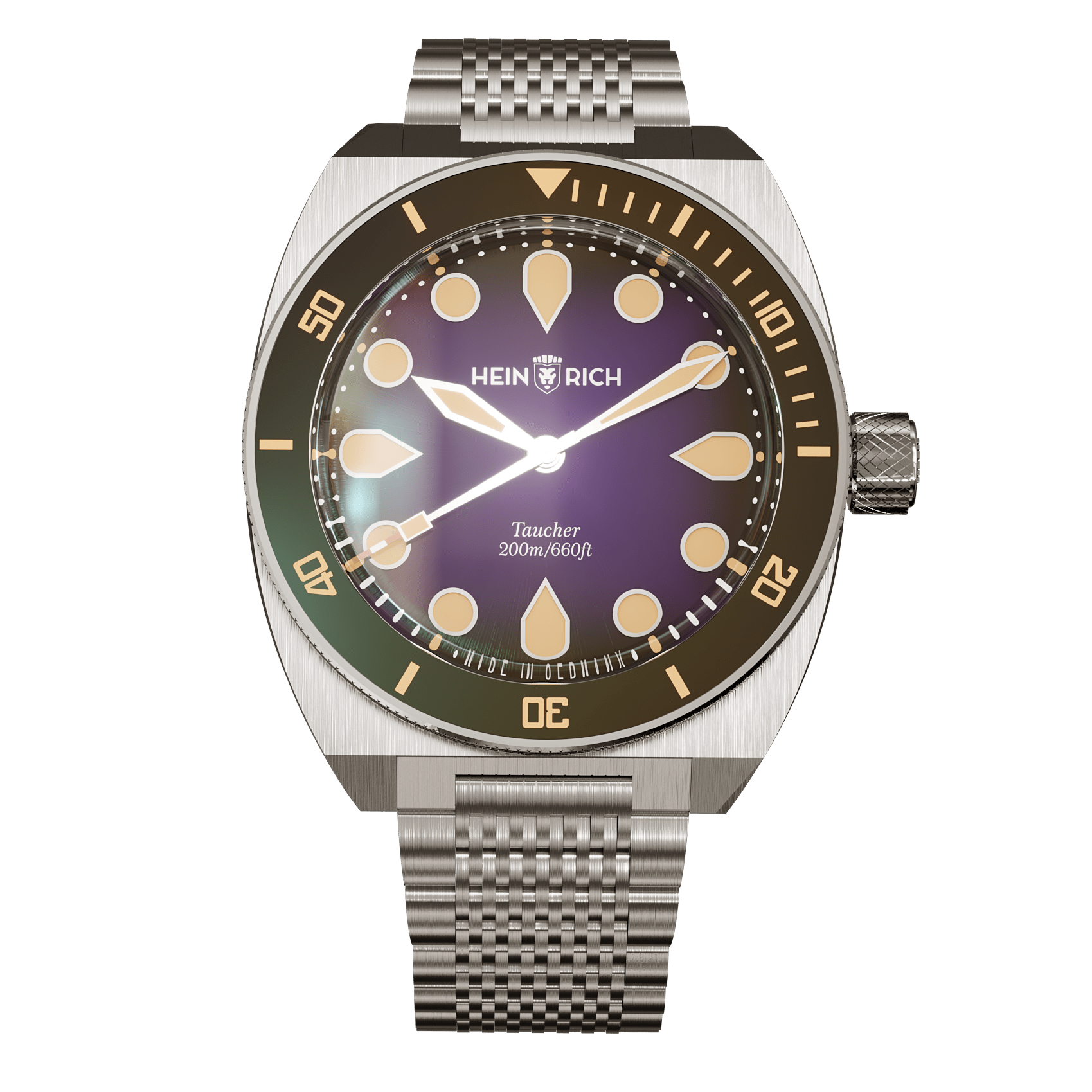 Heinrich Taucher Purple orologio subacqueo viola 41mm automatico