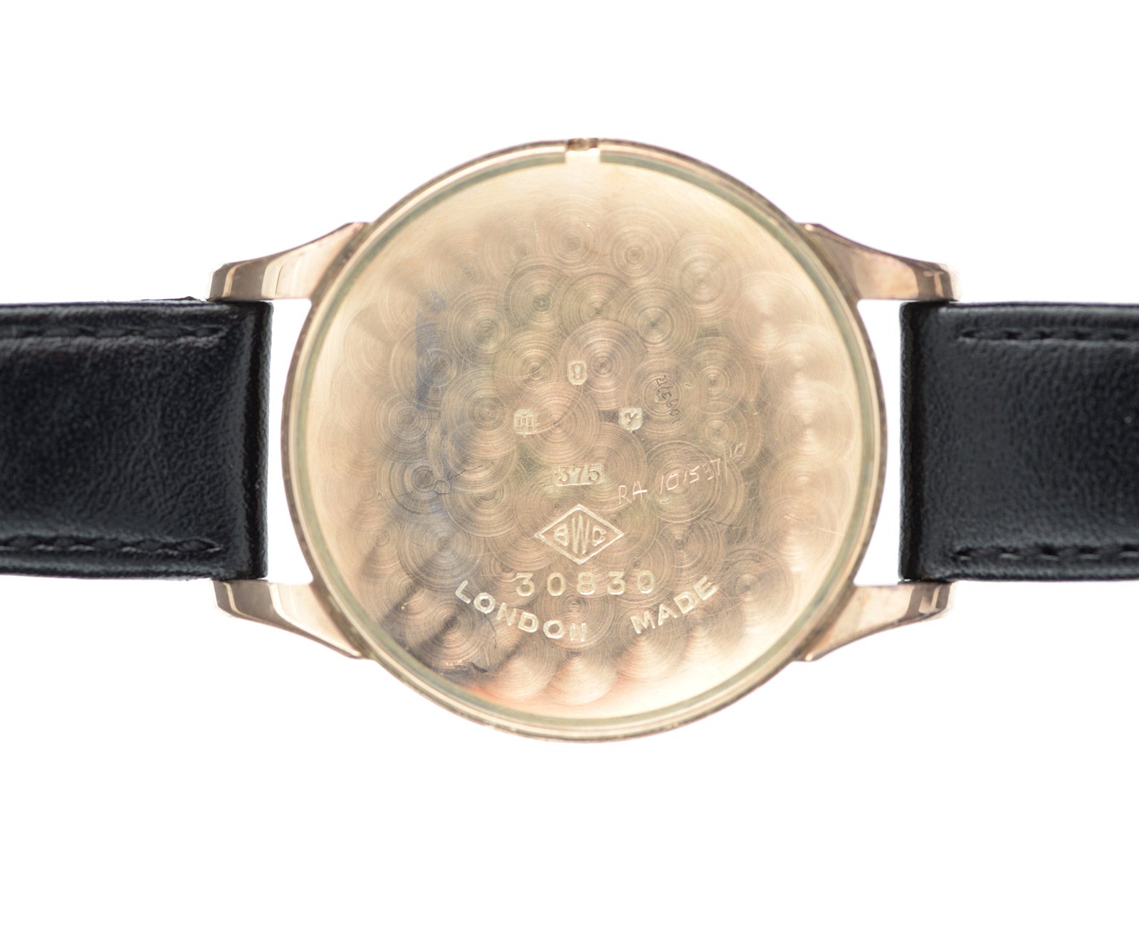 Smiths De Luxe Oversize orologio oro 9ct 35mm quadrante nero