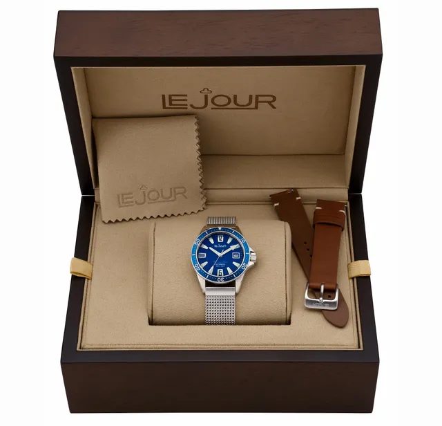 LeJour Vintage Diver LJ-VDS-003 orologio blu 300m