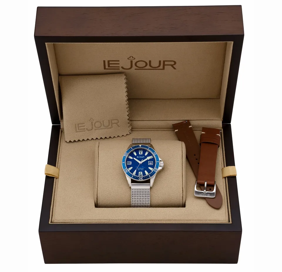 LeJour Vintage Diver LJ-VDS-003 orologio blu 300m