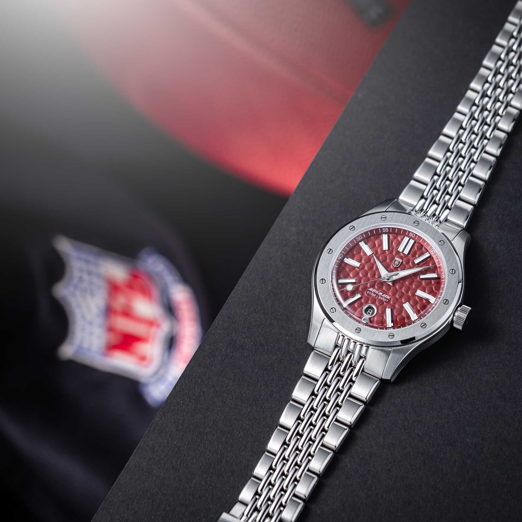 Heinrich Helicoprion orologio automatico Football Edition pelle