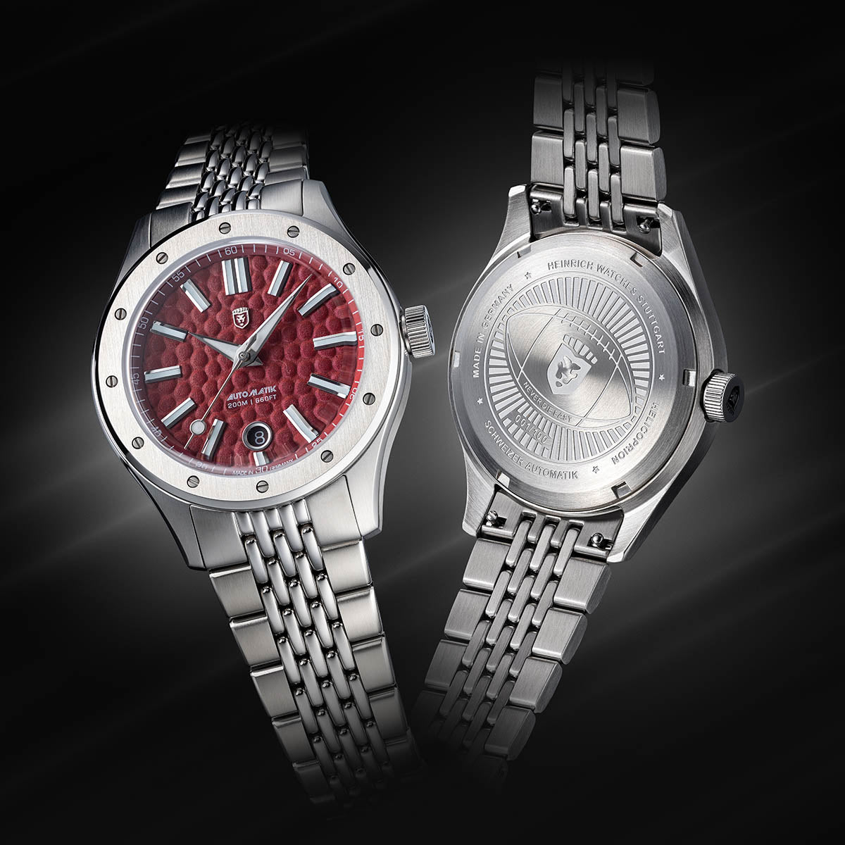 Heinrich Helicoprion orologio automatico Football Edition pelle