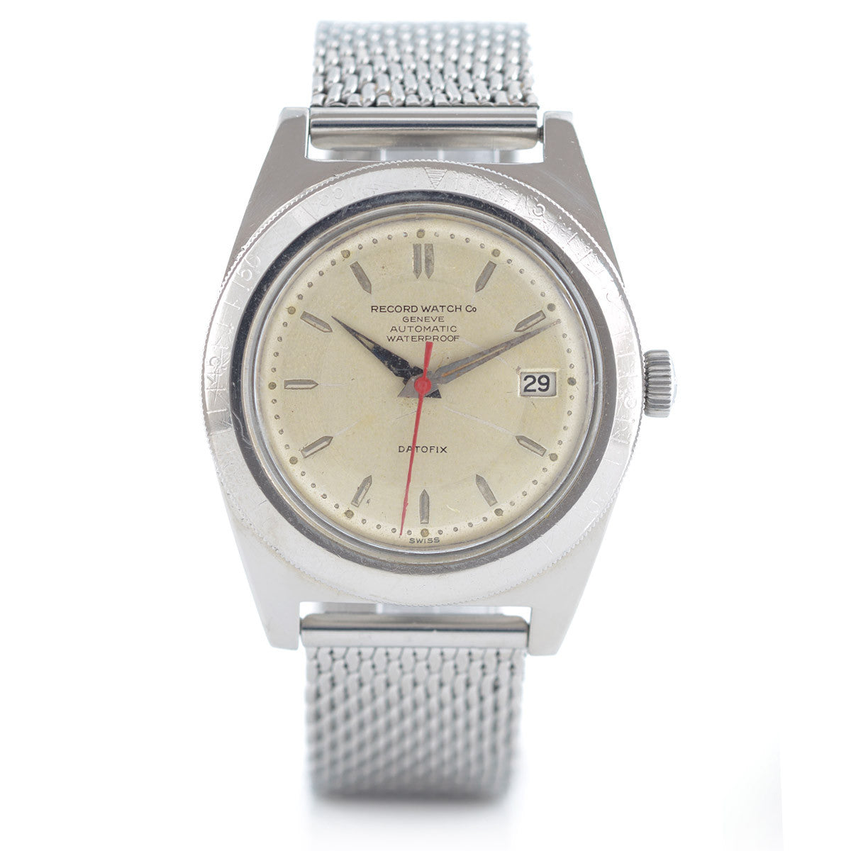 Record Geneve Datofix orologio automatico acciaio anni 50