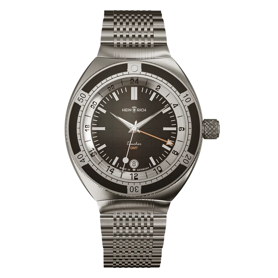 Heinrich Taucher 2 orologio GMT 41mm blu 200m
