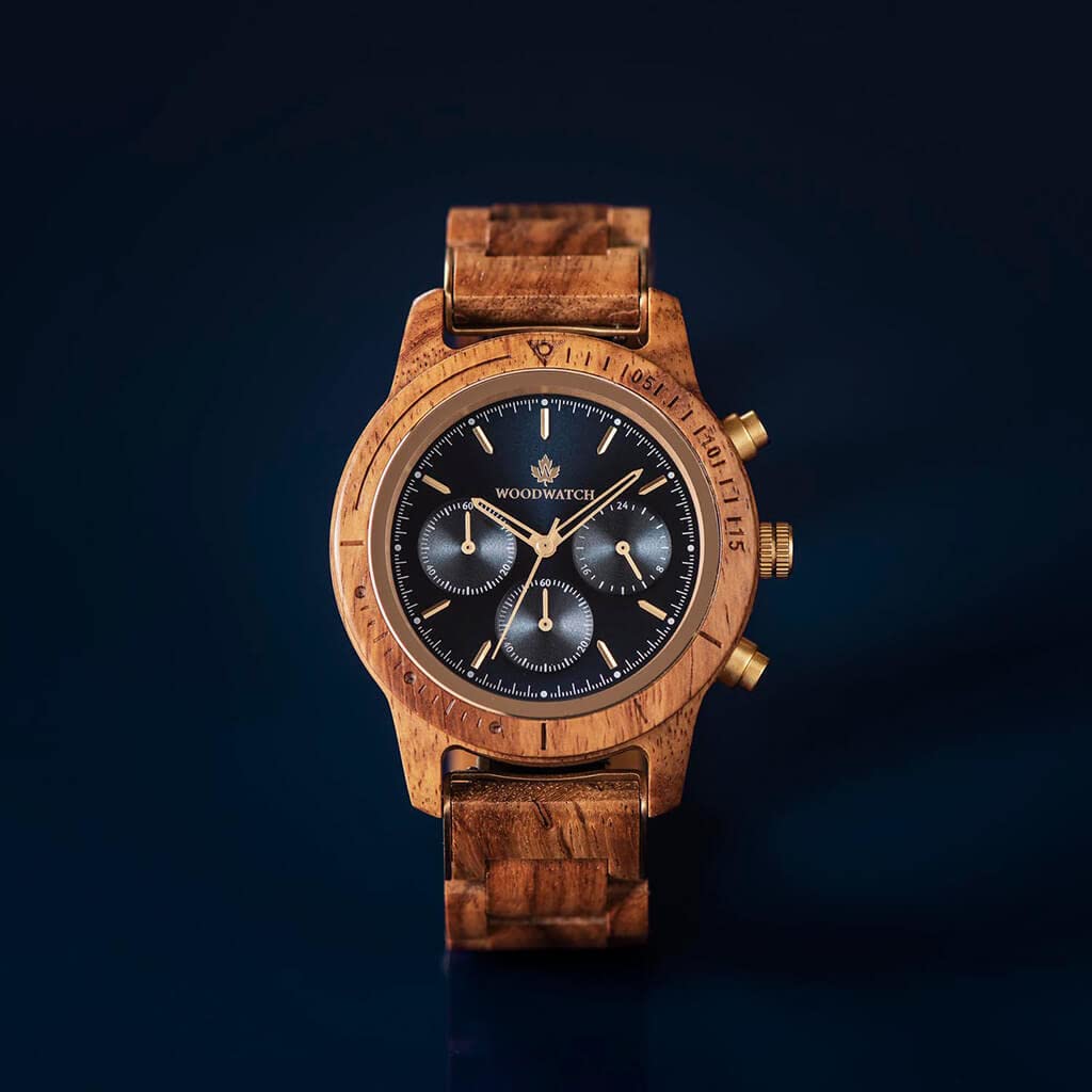 WoodWatch Chronus Deep Dive orologio uomo legno noce 42 mm