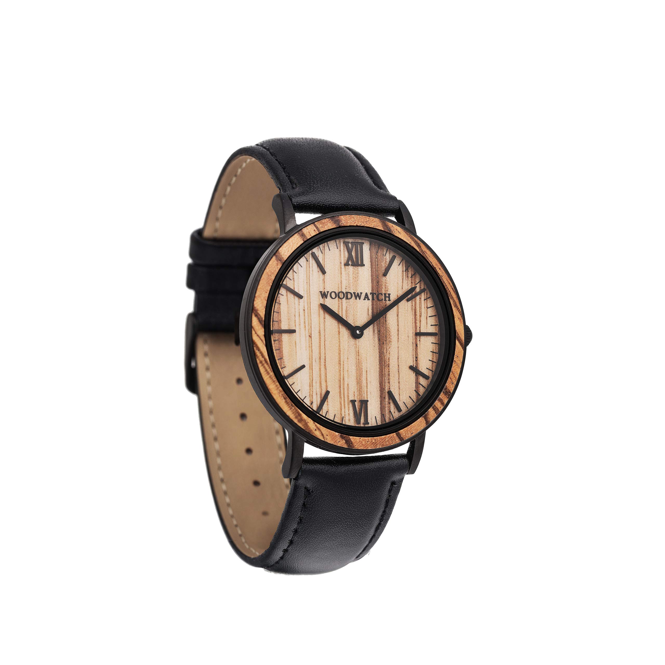 WoodWatch Classic Striped Zebra Jet orologio legno uomo 40mm zebra