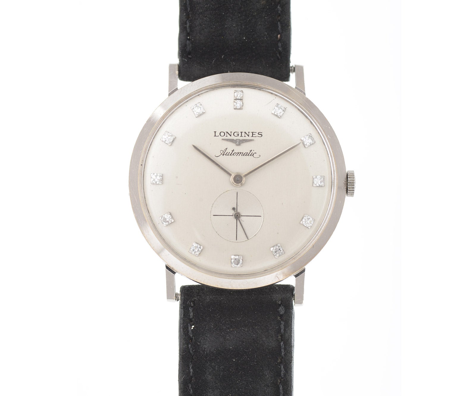 Longines 1957 orologio da polso oro bianco 33mm diamanti automatico