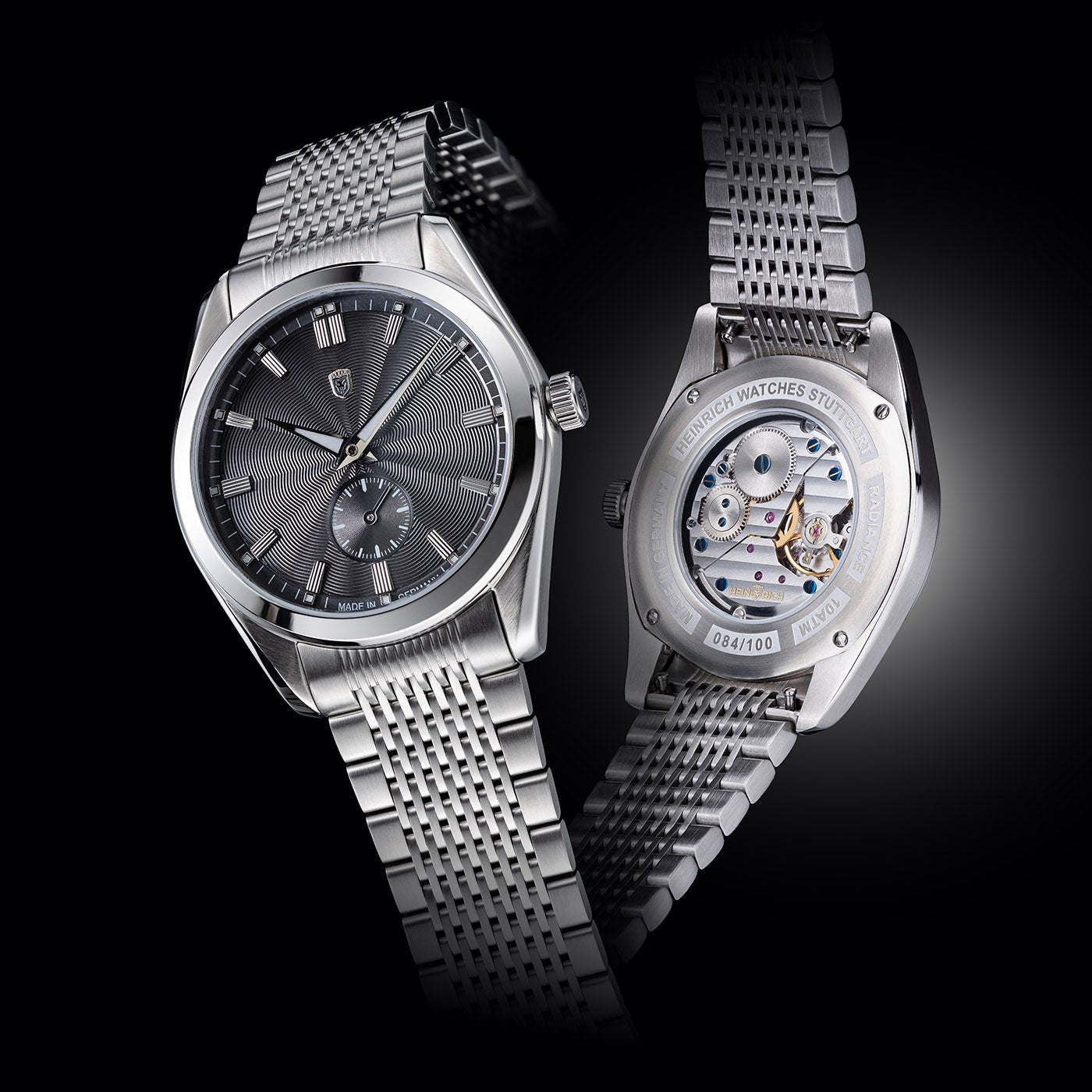 Heinrich Radiance Guilloche Wave orologio ciano scuro