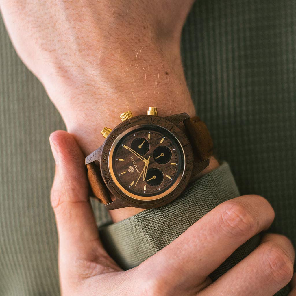 WoodWatch Classic Walnut Gold Pecan orologio in legno quarzo