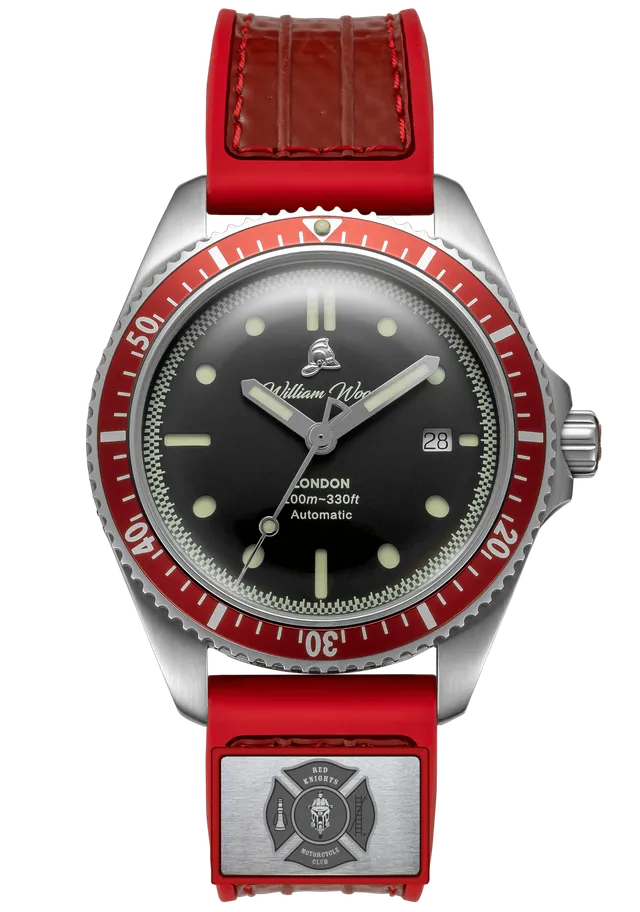 William Wood Red Knights Orologio Acciaio Red Fire Hose