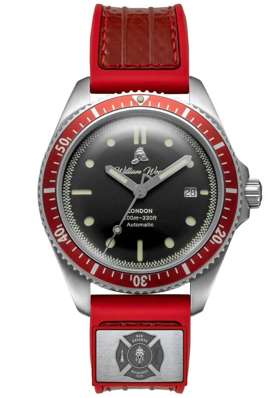 William Wood Red Knights Orologio Acciaio Red Fire Hose