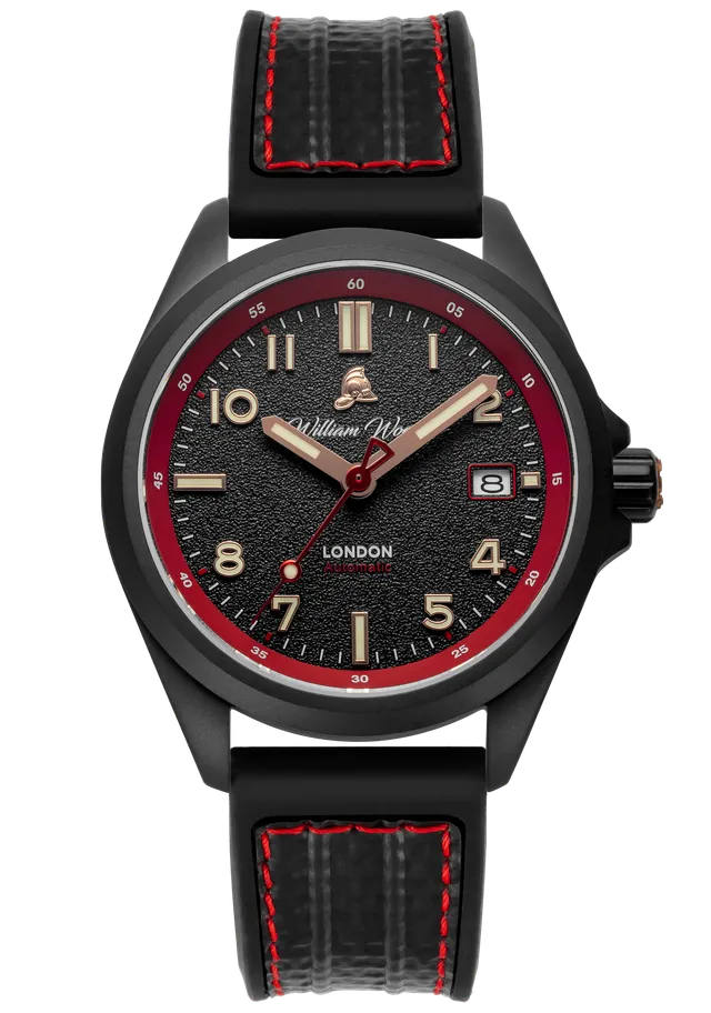 William Wood Fearless Red orologio 39mm PVD Red Fire Hose