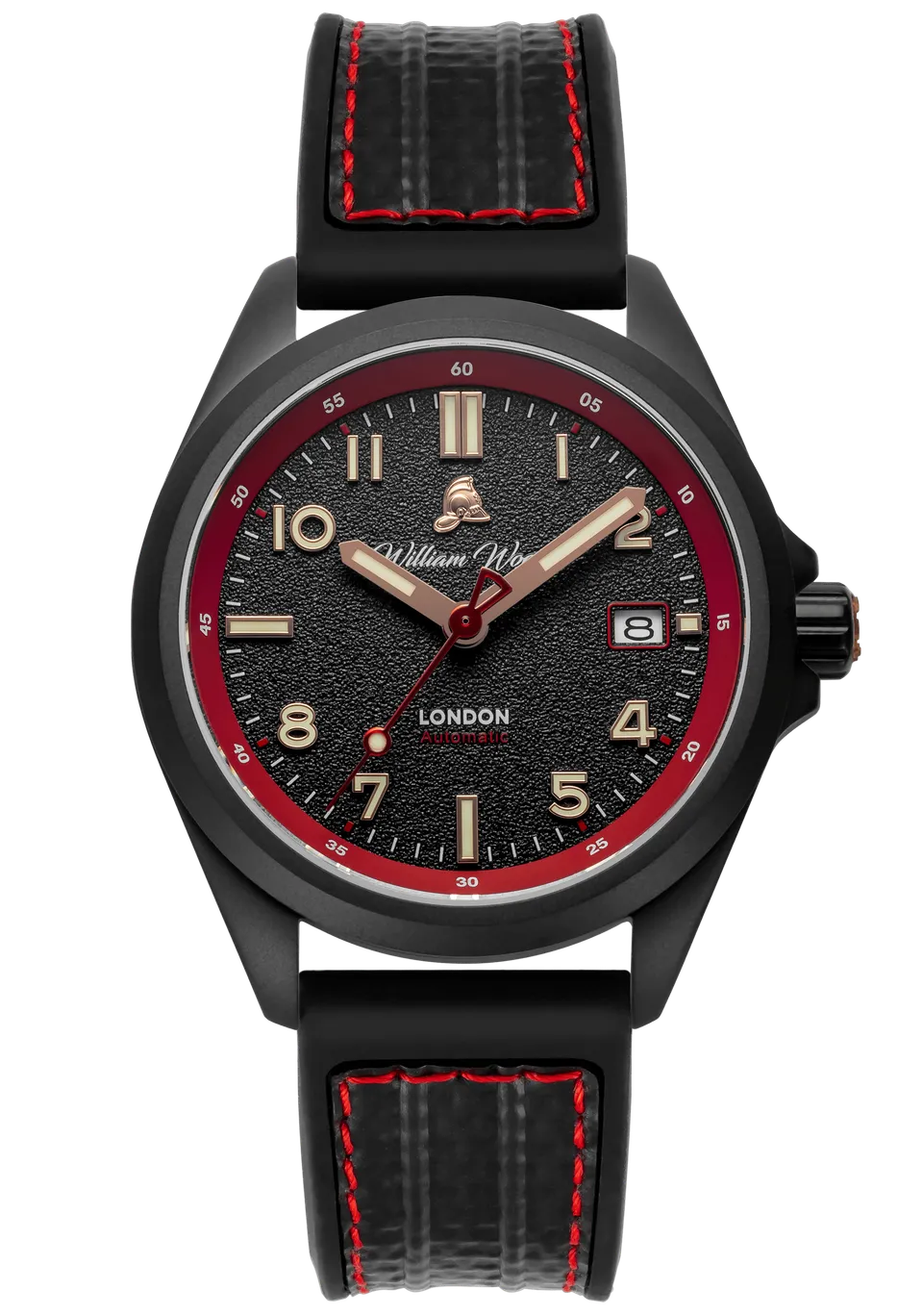 William Wood Fearless Red orologio 39mm PVD Red Fire Hose