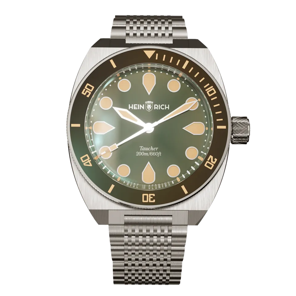 Heinrich Taucher orologio automatico verde 41 mm