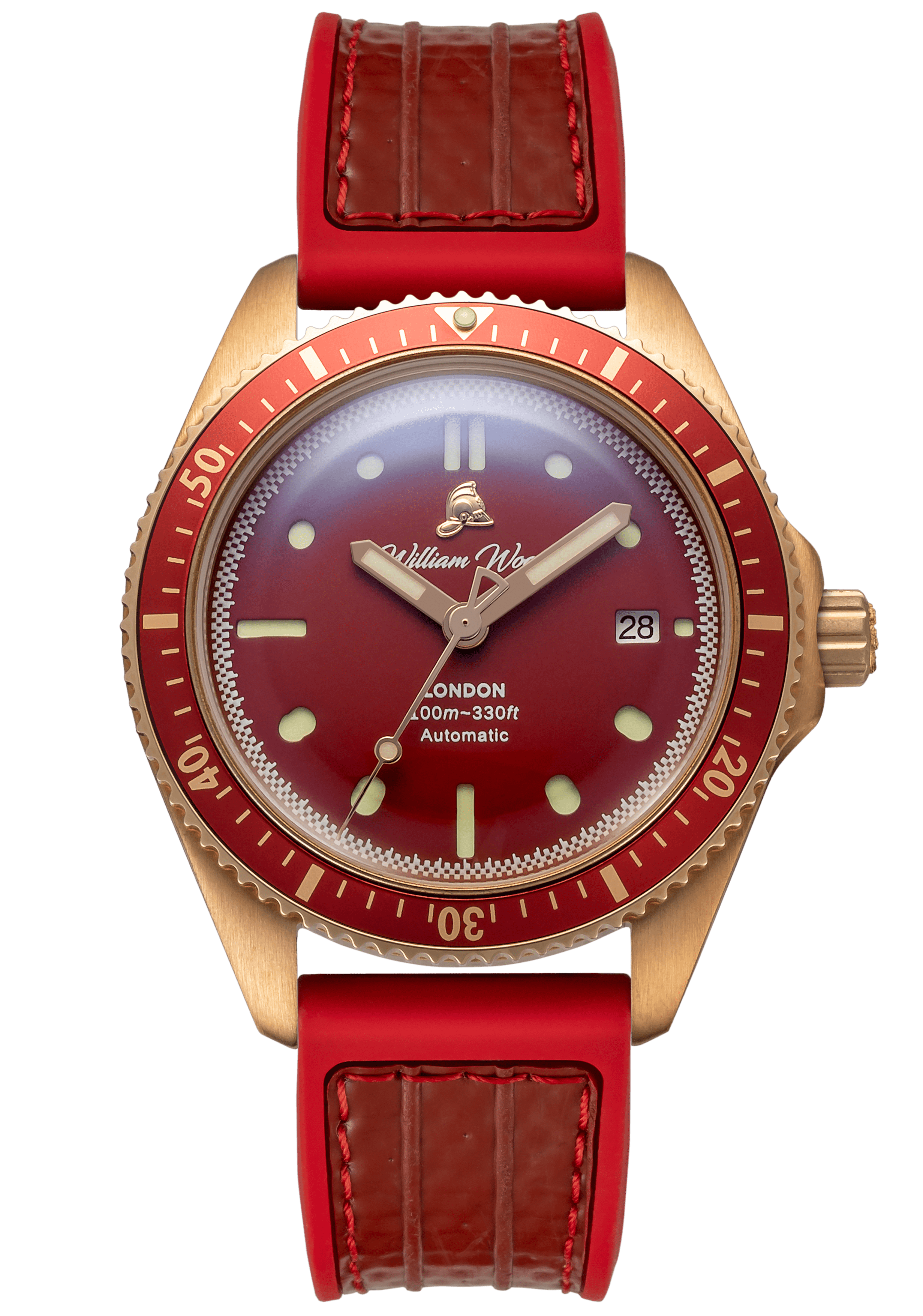 William Wood Bronze Ruby orologio 41mm bronzo Red Fire Hose
