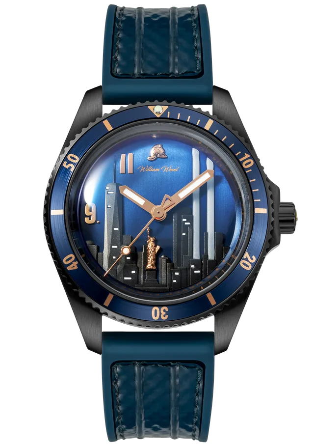William Wood Never Forget orologio automatico nero blu
