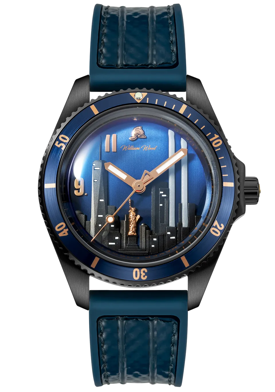 William Wood Never Forget orologio automatico nero blu