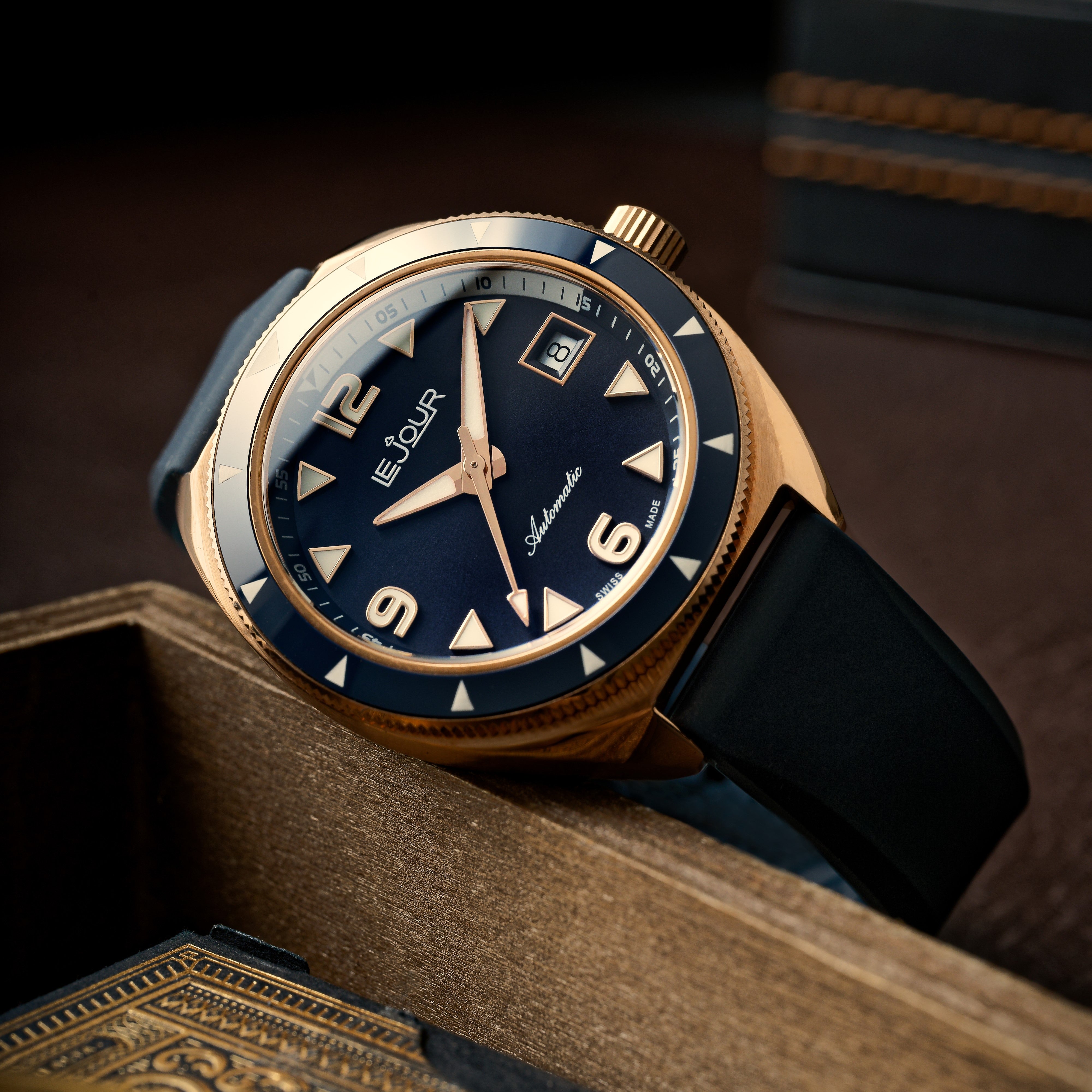 LeJour Hammerhead Bronze LJ-HB-001 orologio bronzo blu 39 mm