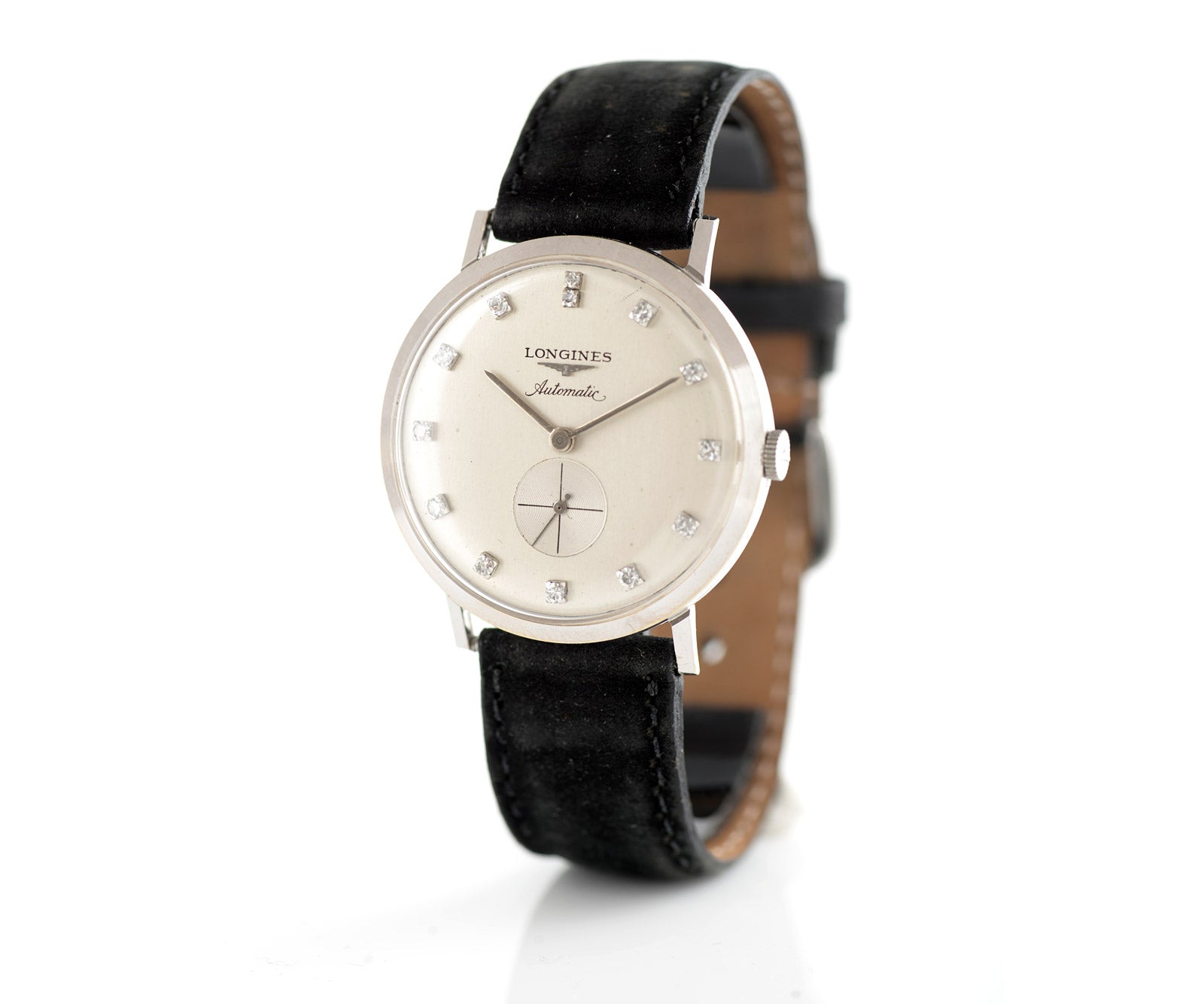 Longines 1957 orologio da polso oro bianco 33mm diamanti automatico