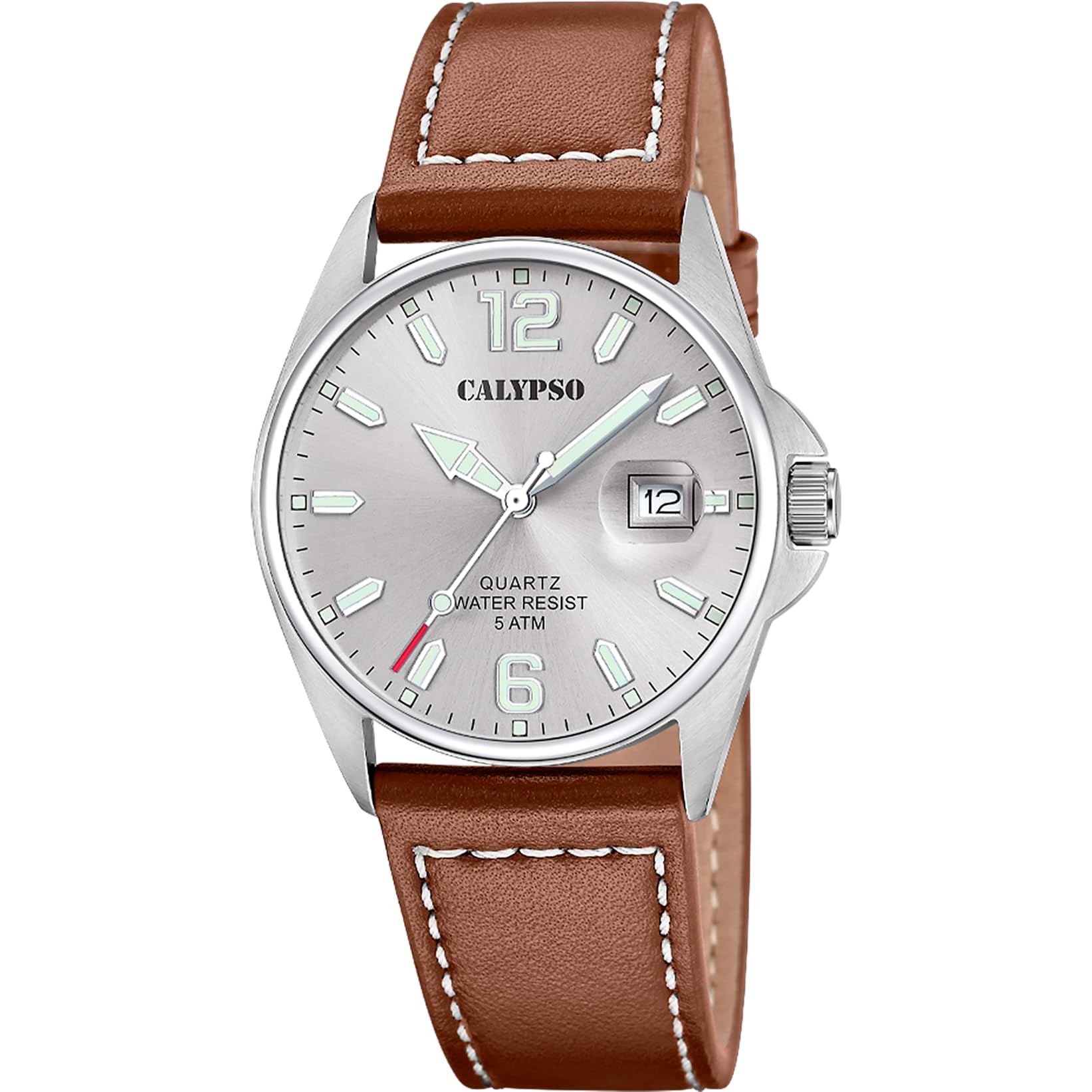 Calypso Basic K5870 orologio uomo pelle nera data 5 ATM
