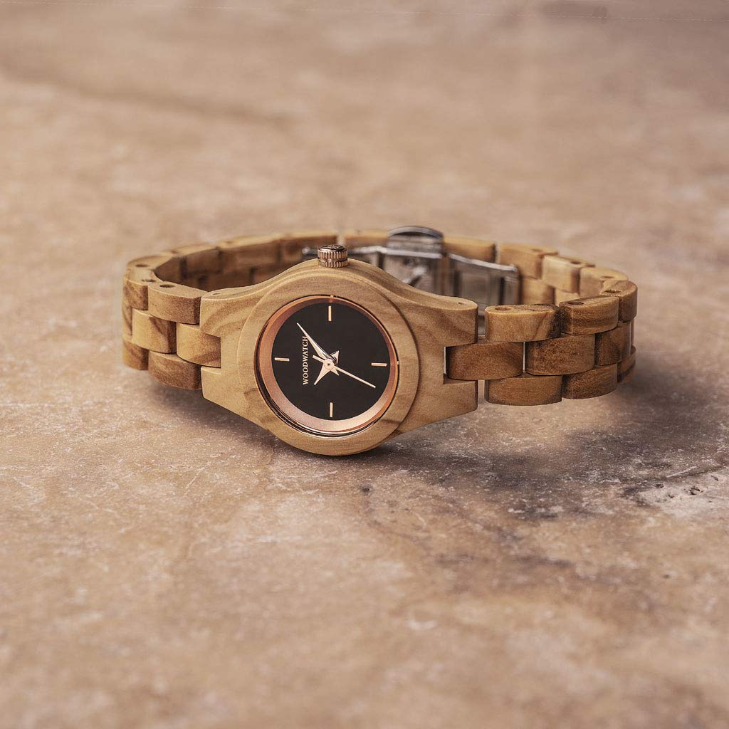 WoodWatch Flora Lily orologio in legno donna ulivo e noce