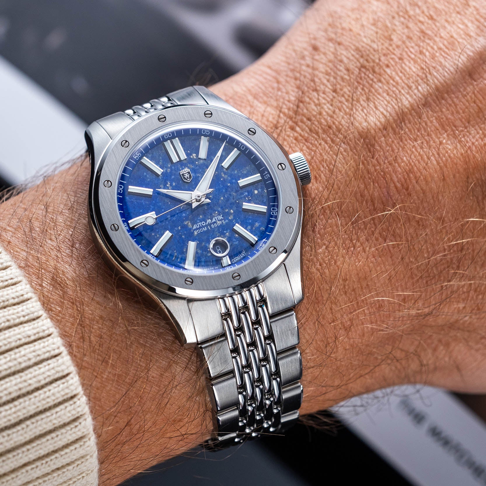 Heinrich Helicoprion orologio automatico Lapis Lazuli