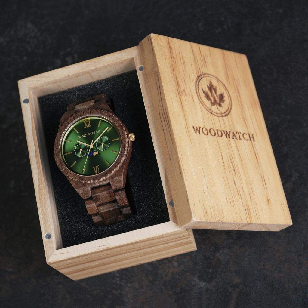 WoodWatch Classic Emerald Jungle orologio legno uomo verde
