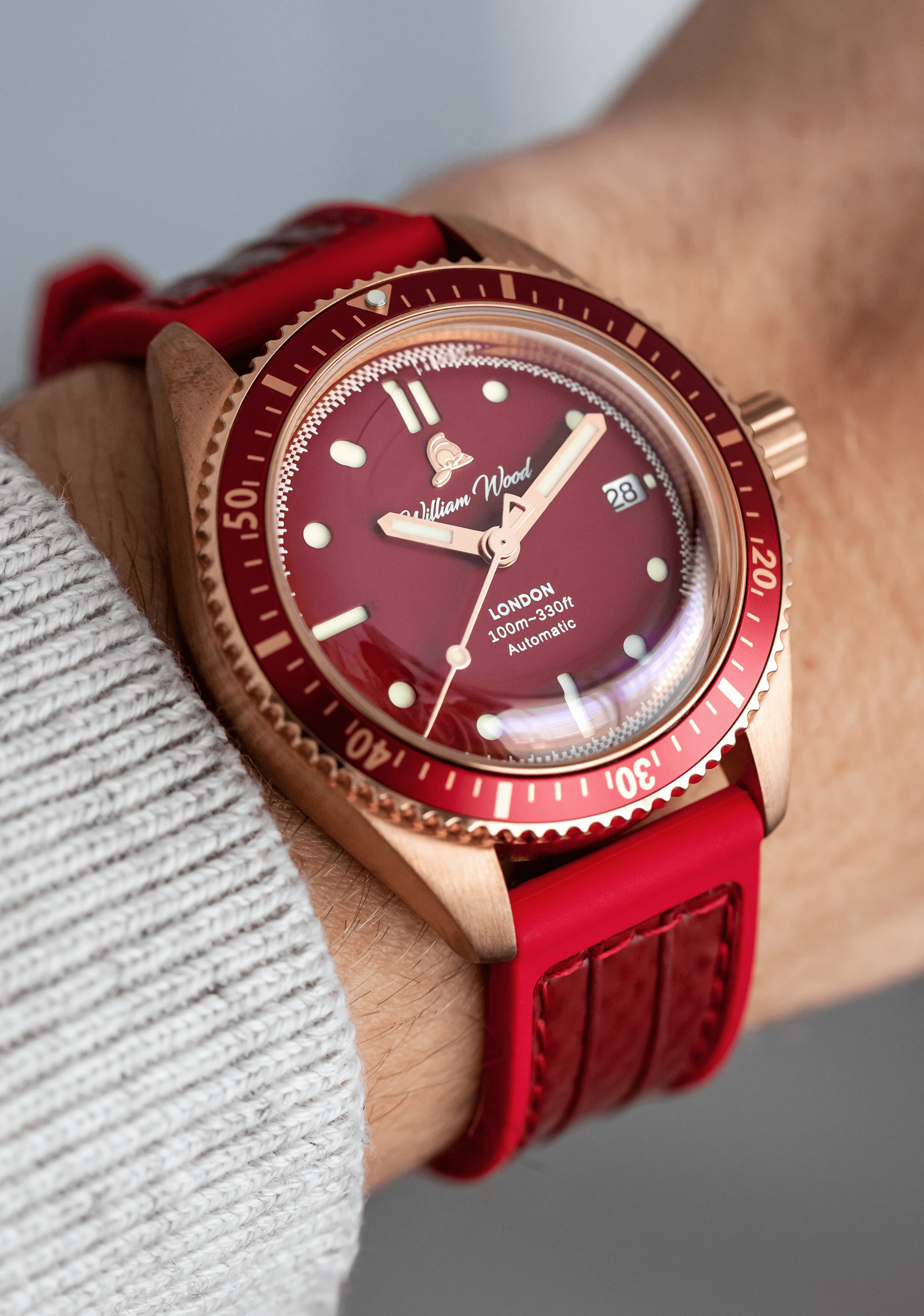 William Wood Bronze Ruby orologio 41mm bronzo Red Fire Hose