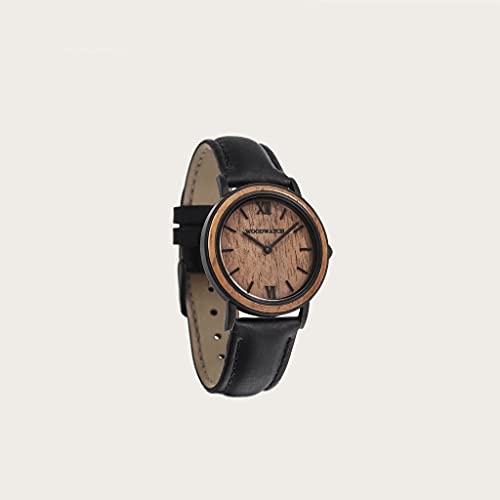 WoodWatch Classic Brown Walnut Jet Petite orologio legno donna 34mm noce