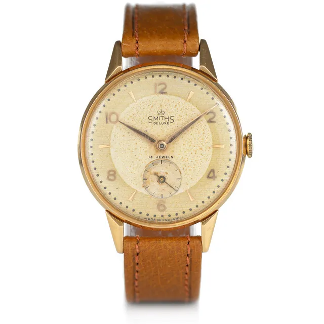 Smiths 18 carati orologio oro 35mm 18 rubini vintage