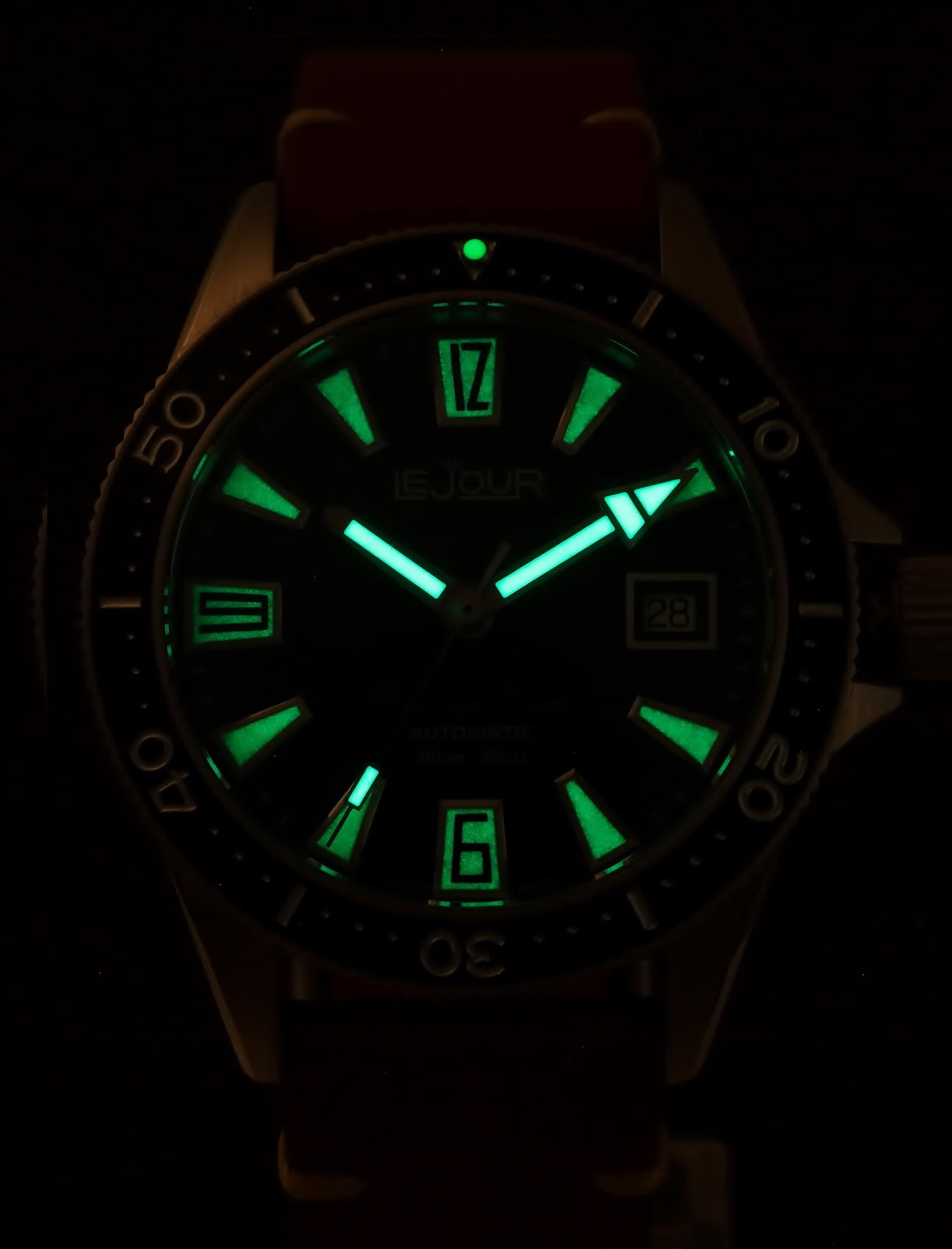 LeJour Vintage Diver LJ-VD-002 orologio acciaio pelle 40mm