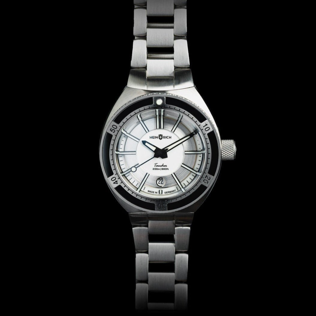 Heinrich Taucher 2 orologio full-lume bianco 41mm
