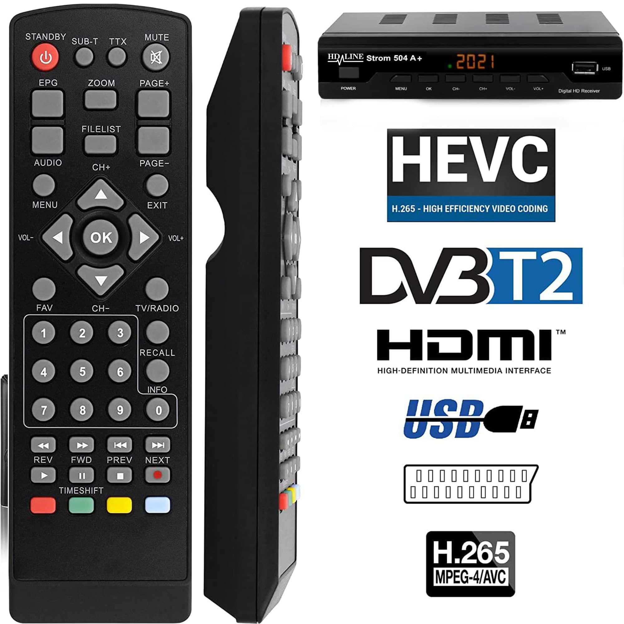 Strom 504 A+ decoder digitale terrestre DVB-T2 nero