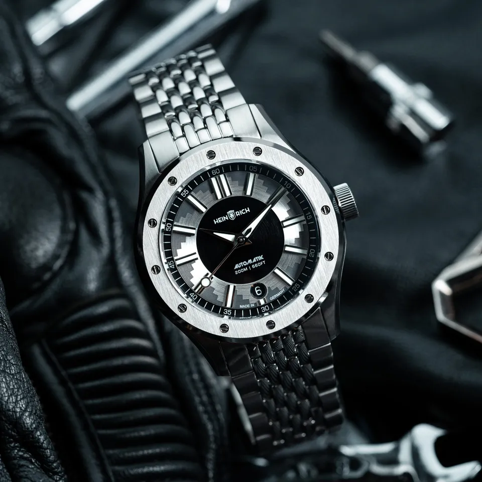 Heinrich Helicoprion orologio Buzzsaw blu argento