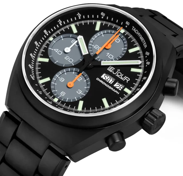 LeJour Mark I LJ-MI-003 orologio cronografo nero automatico