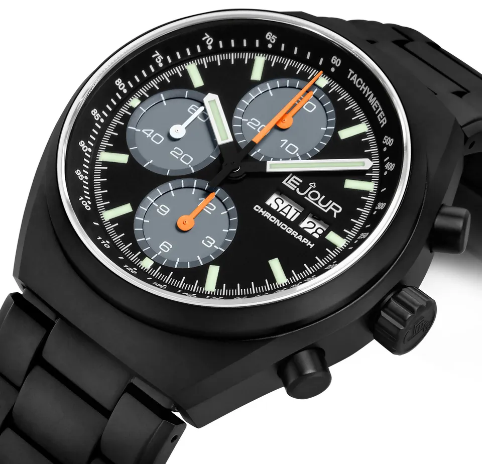 LeJour Mark I LJ-MI-003 orologio cronografo nero automatico