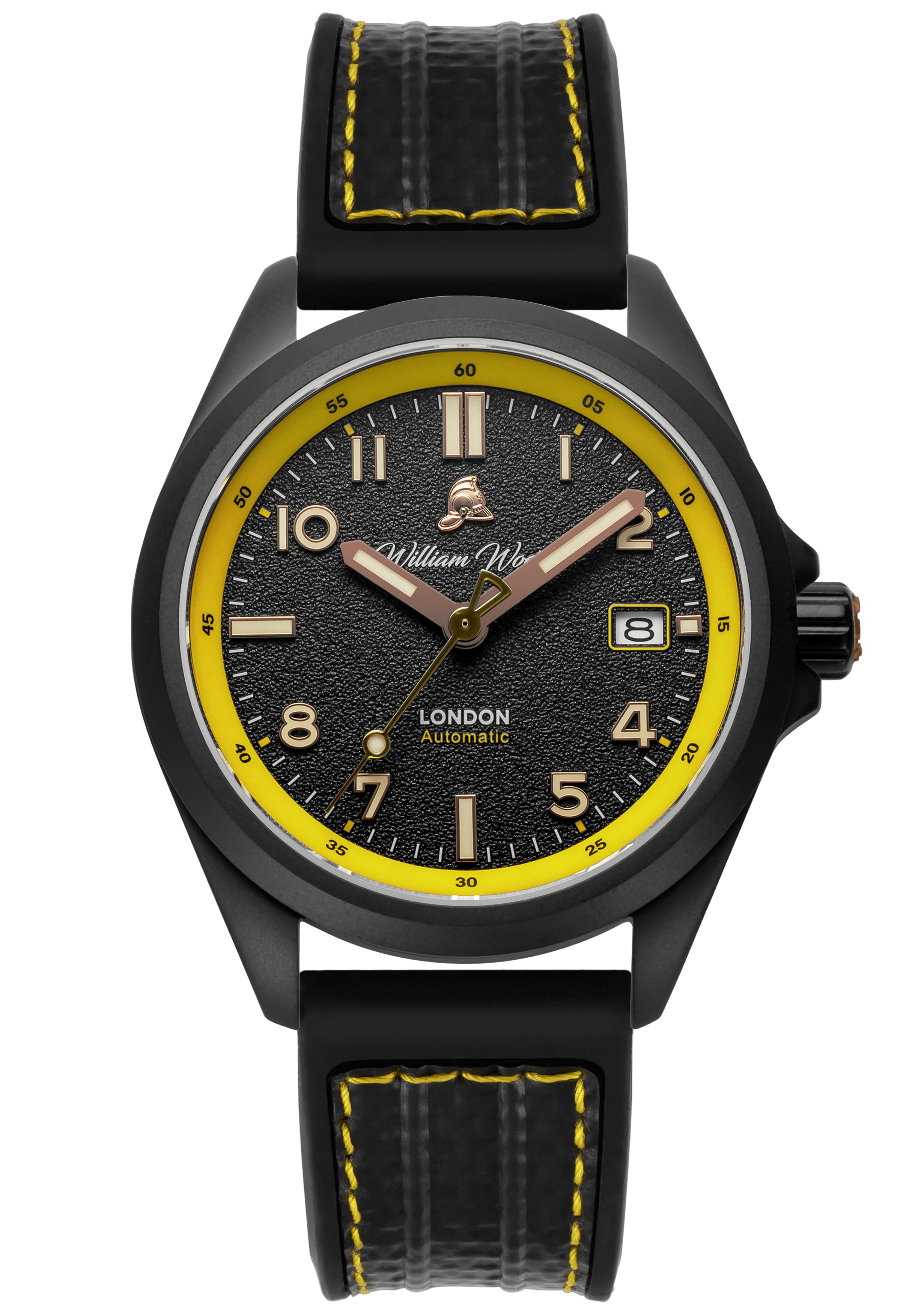 William Wood Fearless Yellow orologio 39mm PVD Yellow Fire Hose