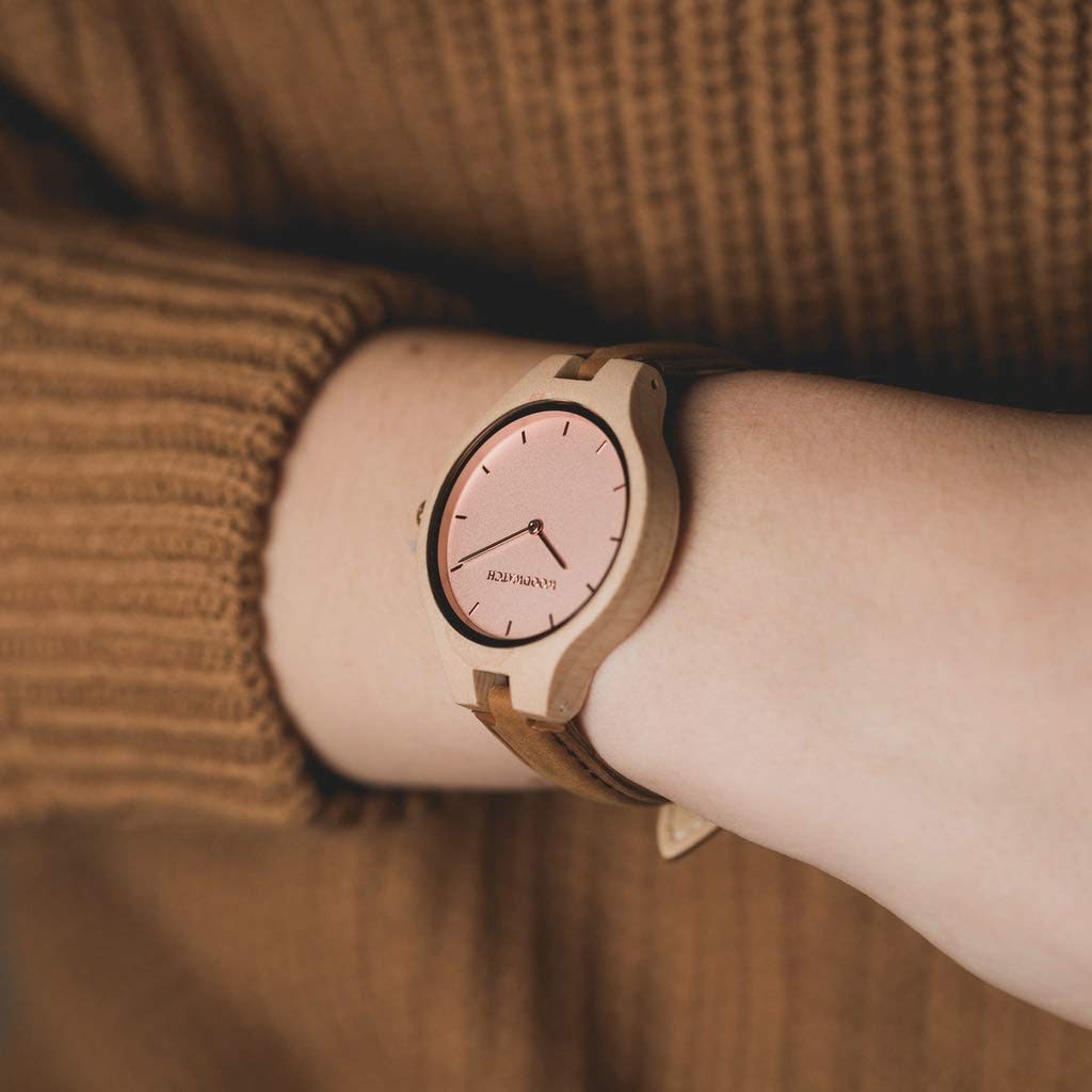WoodWatch Classic Rose Ocean Amber orologio oro rosa